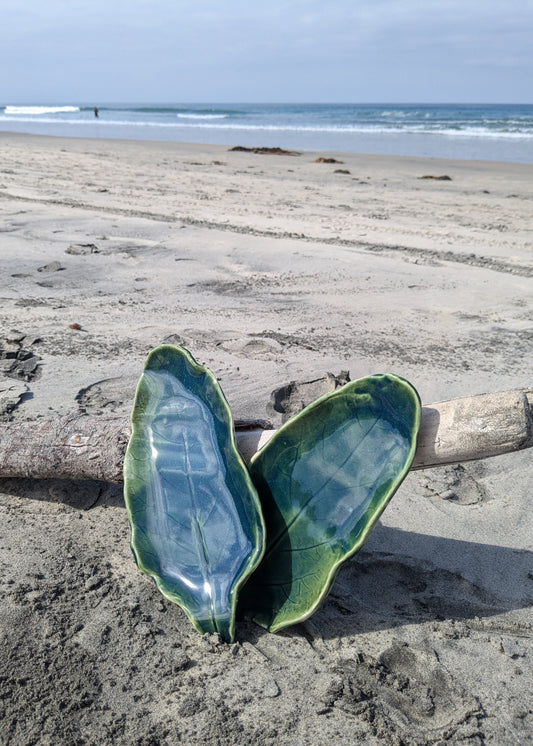 Ceramic Swiss Chard Leaf Plate